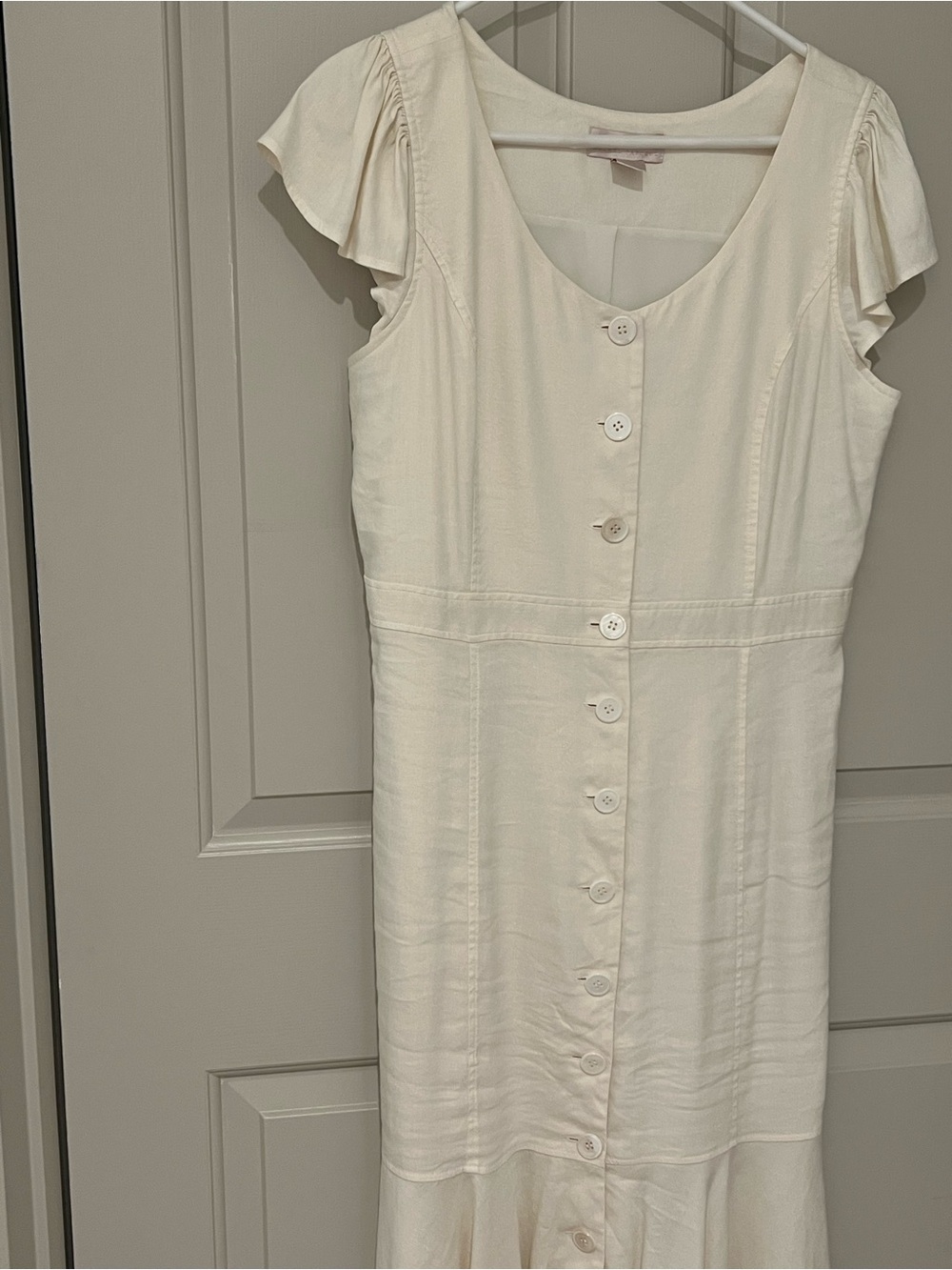 Rachel Parcell Cream Button-Front Midi Dress